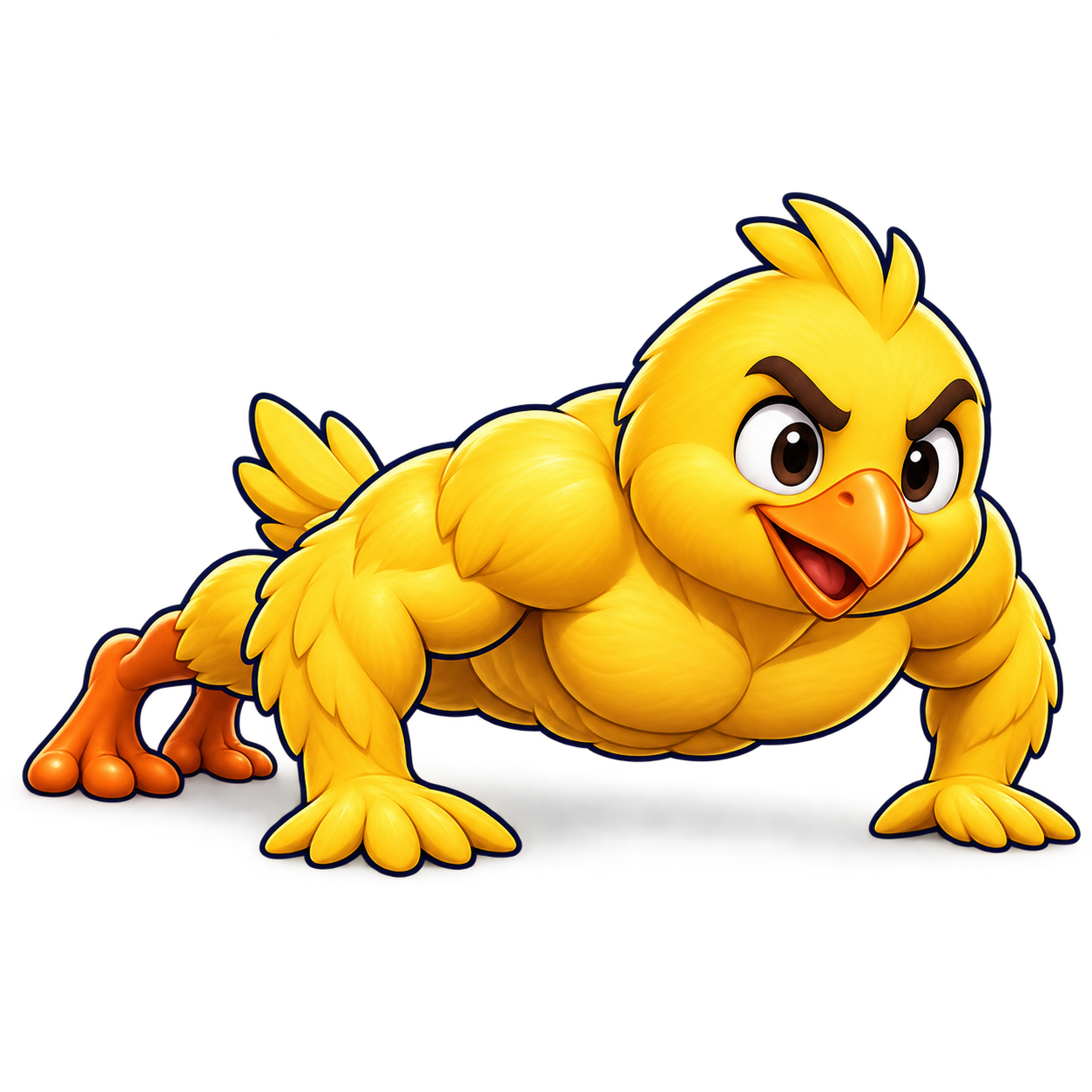 Flap Fit bird holding a push-up position