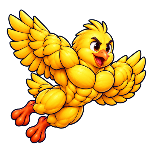 Sunny at stage 10, Legend, with a larger muscular build and gold champion details